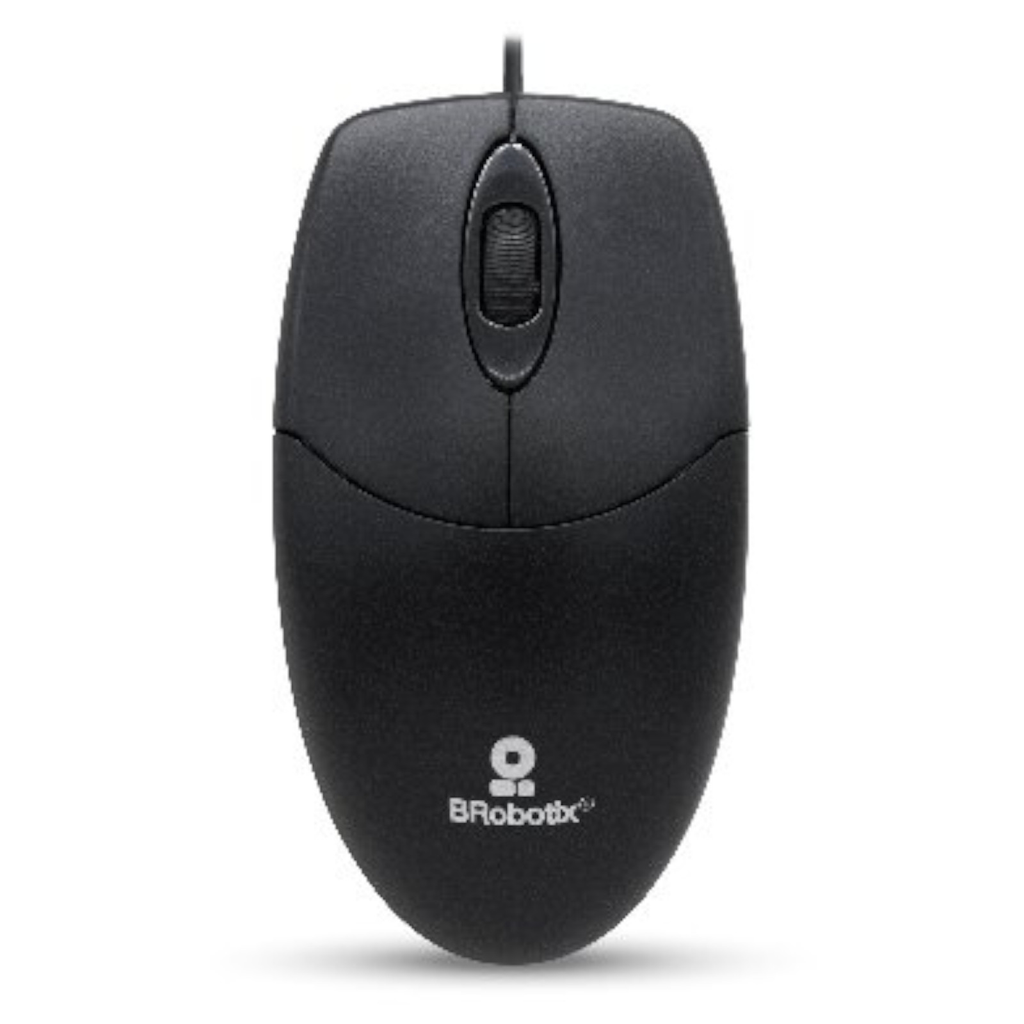 Brobotix 497202 Mouse Alambrico Basico K1 Negro Usb 1000dpi Diseño Ergonomico