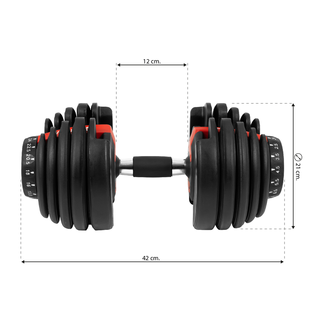 Set de mancuernas discount ajustables con base