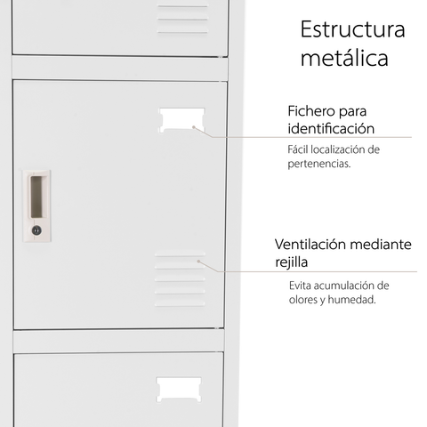 Locker Metalico 4 Puertas GUARDEX Casilleros Trabajo Oficina