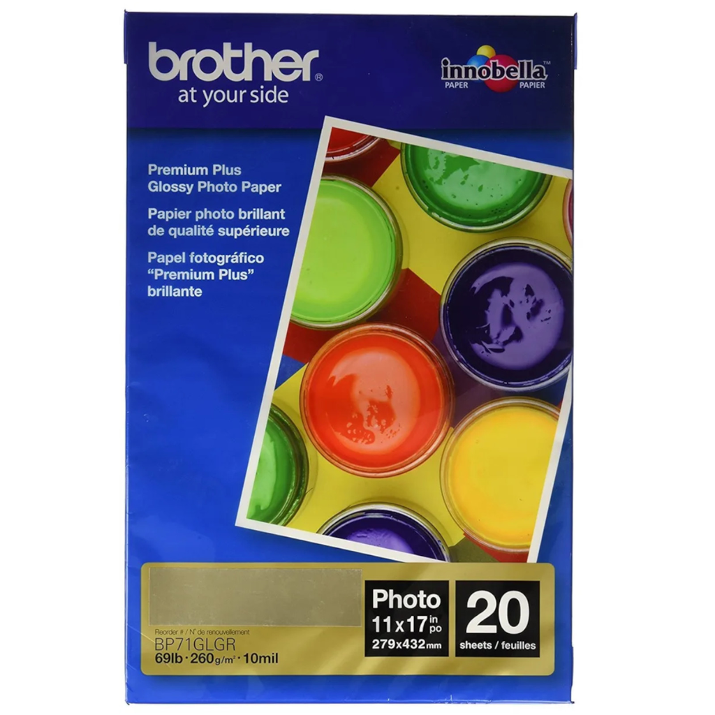 Brother Bp71gltr Papel Fotografico Brillante Tamaño Carta 8.5 X 11 plg