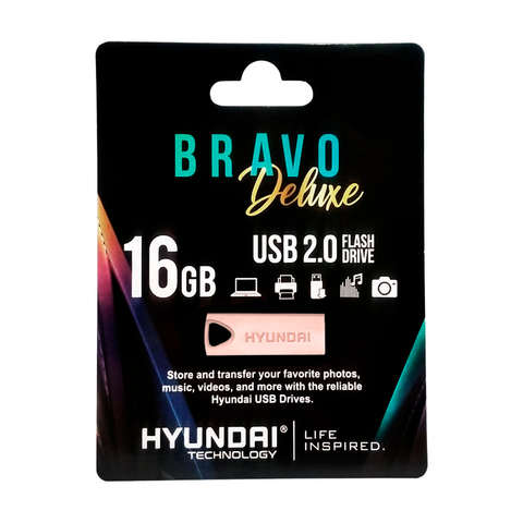 Memoria Usb 2.0 16 Gb Hyundai Bravo Deluxe Metalica Oro Rosa - ordena-com.myshopify.com