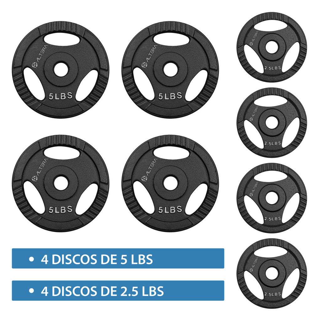 Discos para Pesas Set de 8 Piezas Discos de 2.5 y 5 Lbs