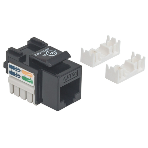 Jack Rj45 Cat5E Keystone De Impacto Negro