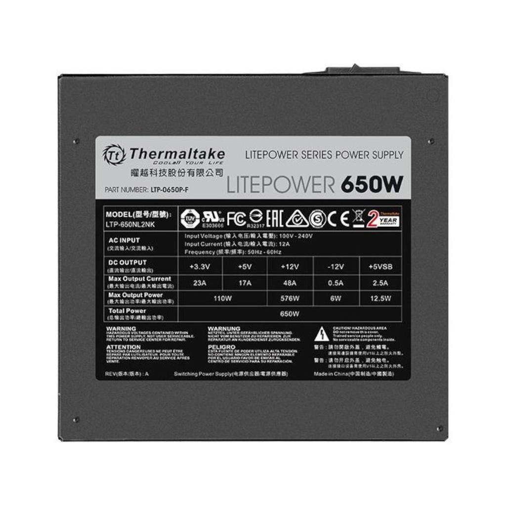 Fuente de Poder Thermaltake LitePower LTP-650AL2NK