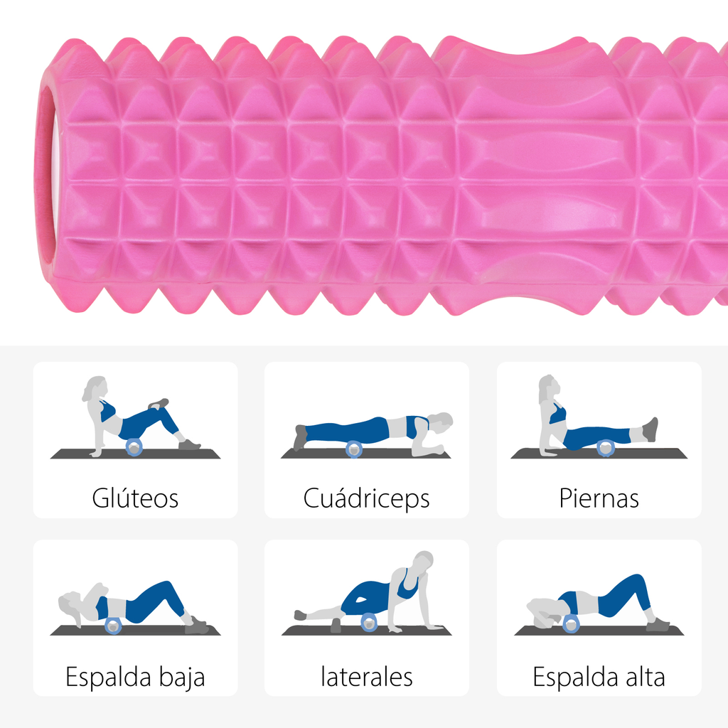 Set Rodillo de Espuma Yoga Pilates Masaje Foam Roller 4 en 1