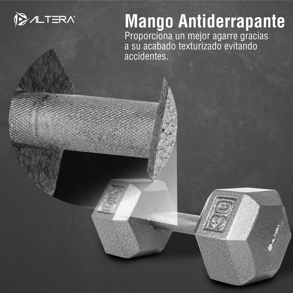 Mancuerna Metal Hexagonal 14kg Fitness Gimnasio 30lb 1pz