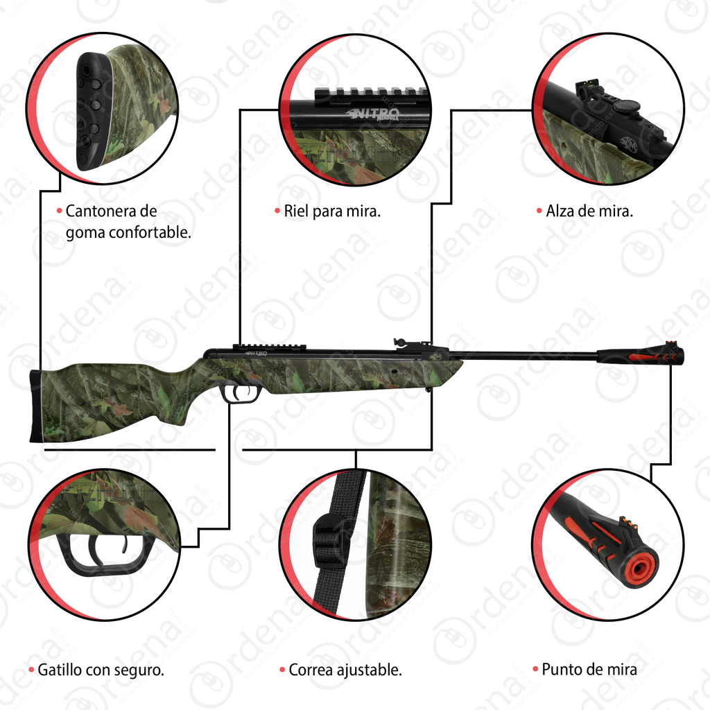 Rifle Quetzalcoatl Mendoza Nitro Piston Cal 5.5 Texturizado