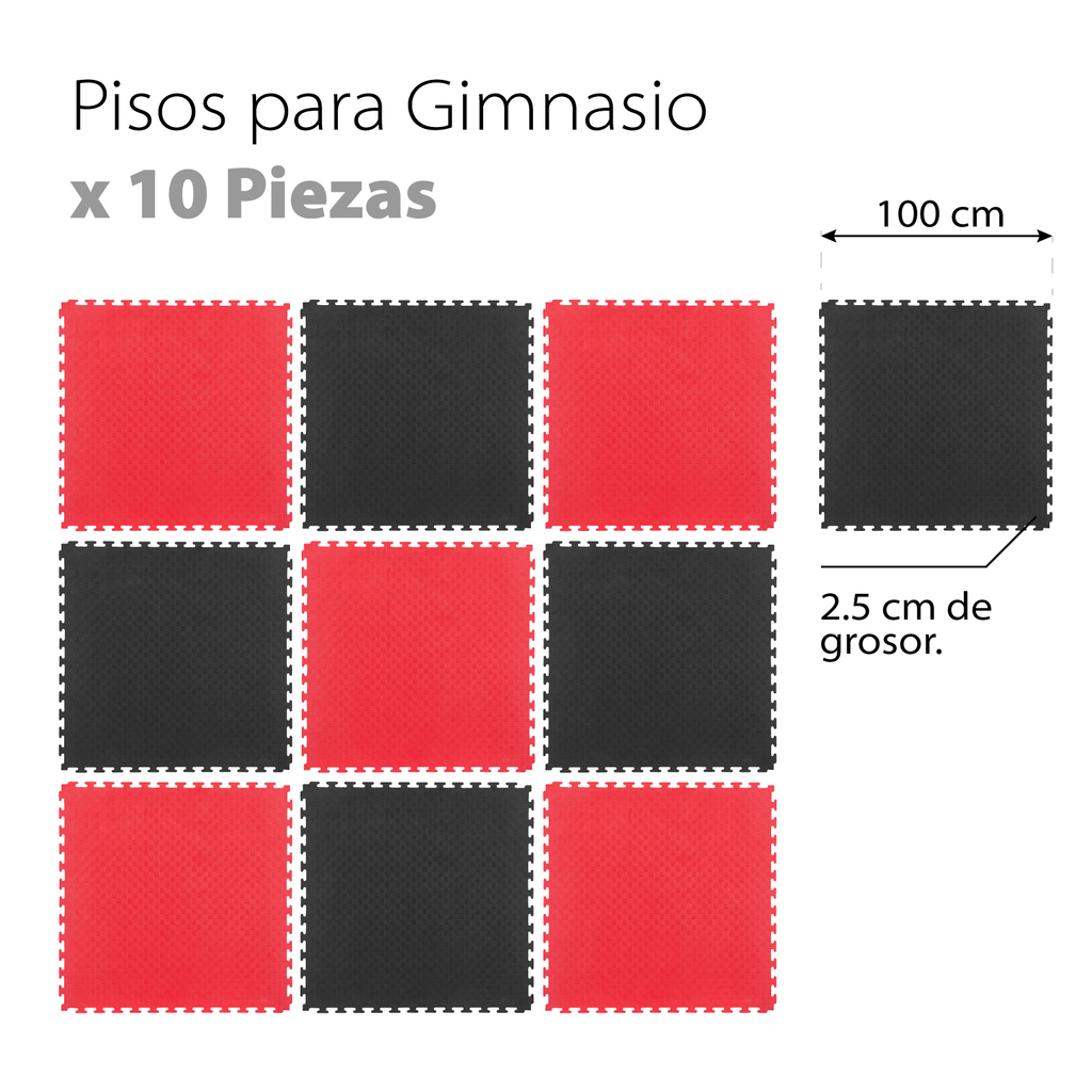Tatami Piso De Gimnasio Bicolor Alta Densidad 2.5cm 10m2