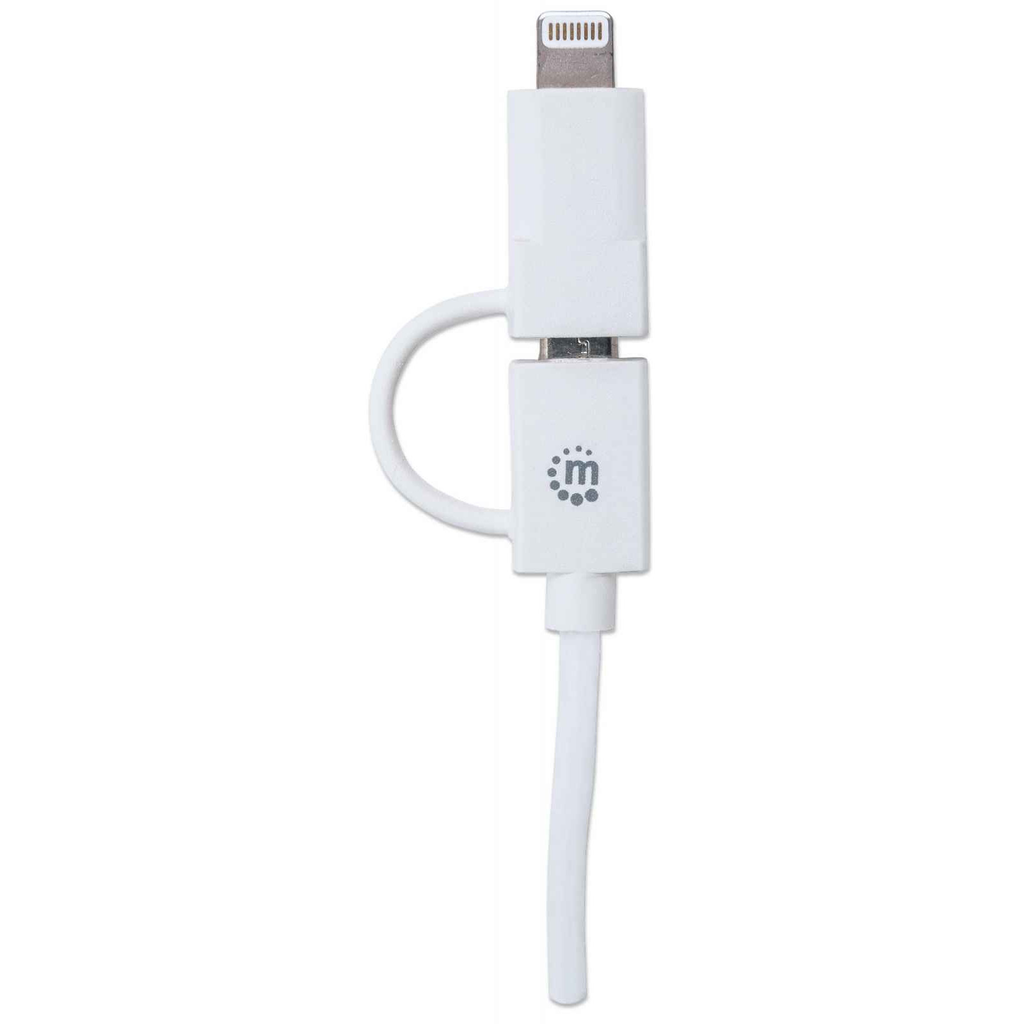 USB A a Micro USB y 8 pines, 1m, Blanco