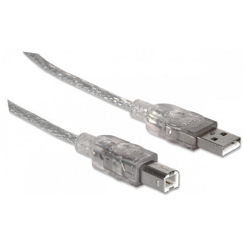 Manhattan 345408 Cable Usb V2.0 A-b 5.0m Plata
