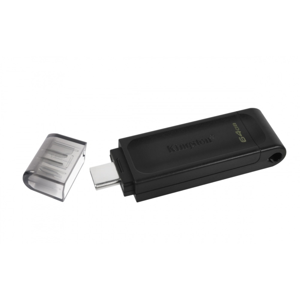 Memoria USB Kingston DataTraveler 70, 64GB, USB-C 3.2, Negro