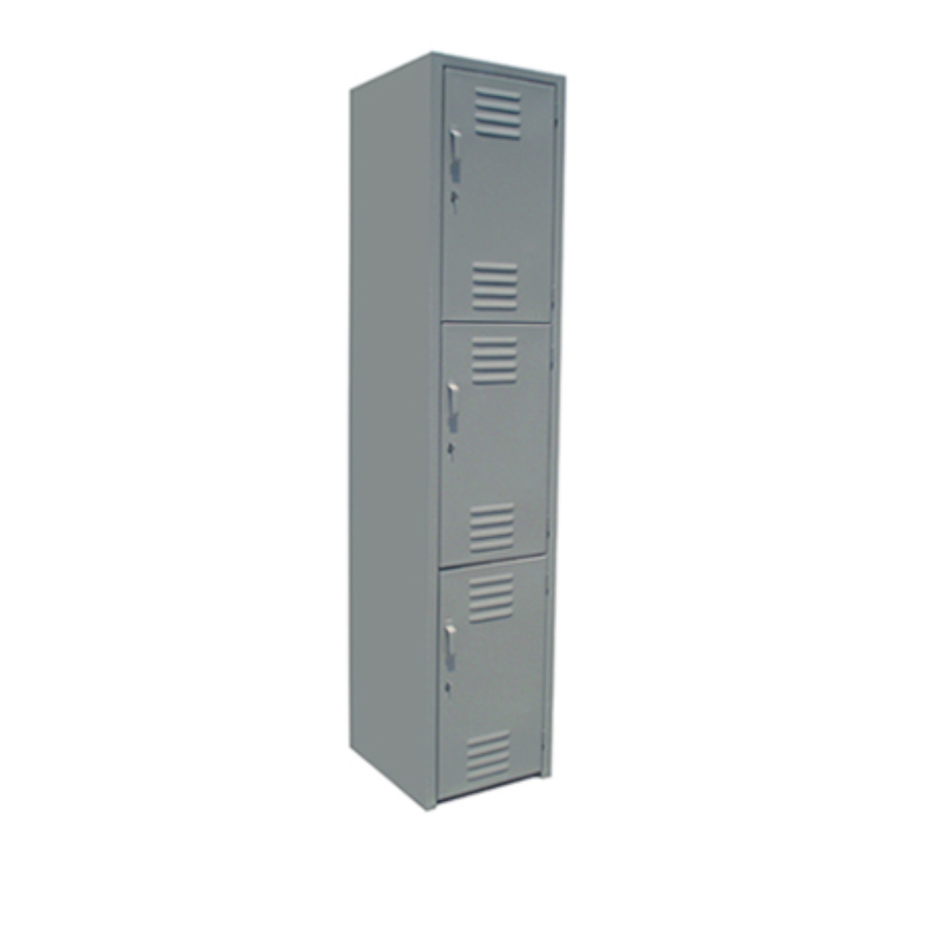 Locker De 3 Puertas 1.80mx37cmx38cm Metalico Color Gris