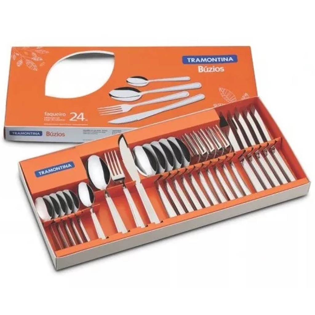 Kit De Bateria De Cocina Tramontina Primaware Con Cubiertos Rojo