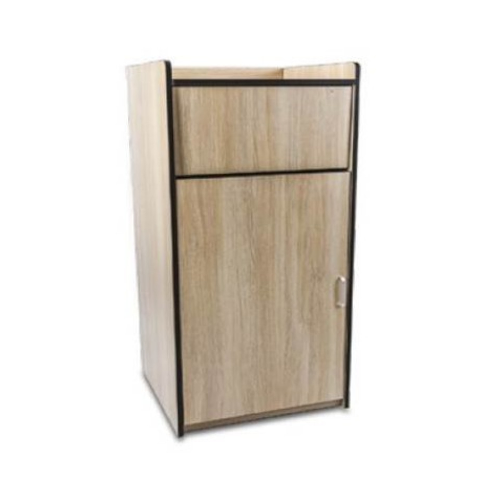 Porta Basurero De Madera Tapa Abierta