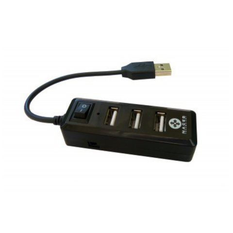 Naceb Hub USB 2.0, 4 Puertos, Negro
