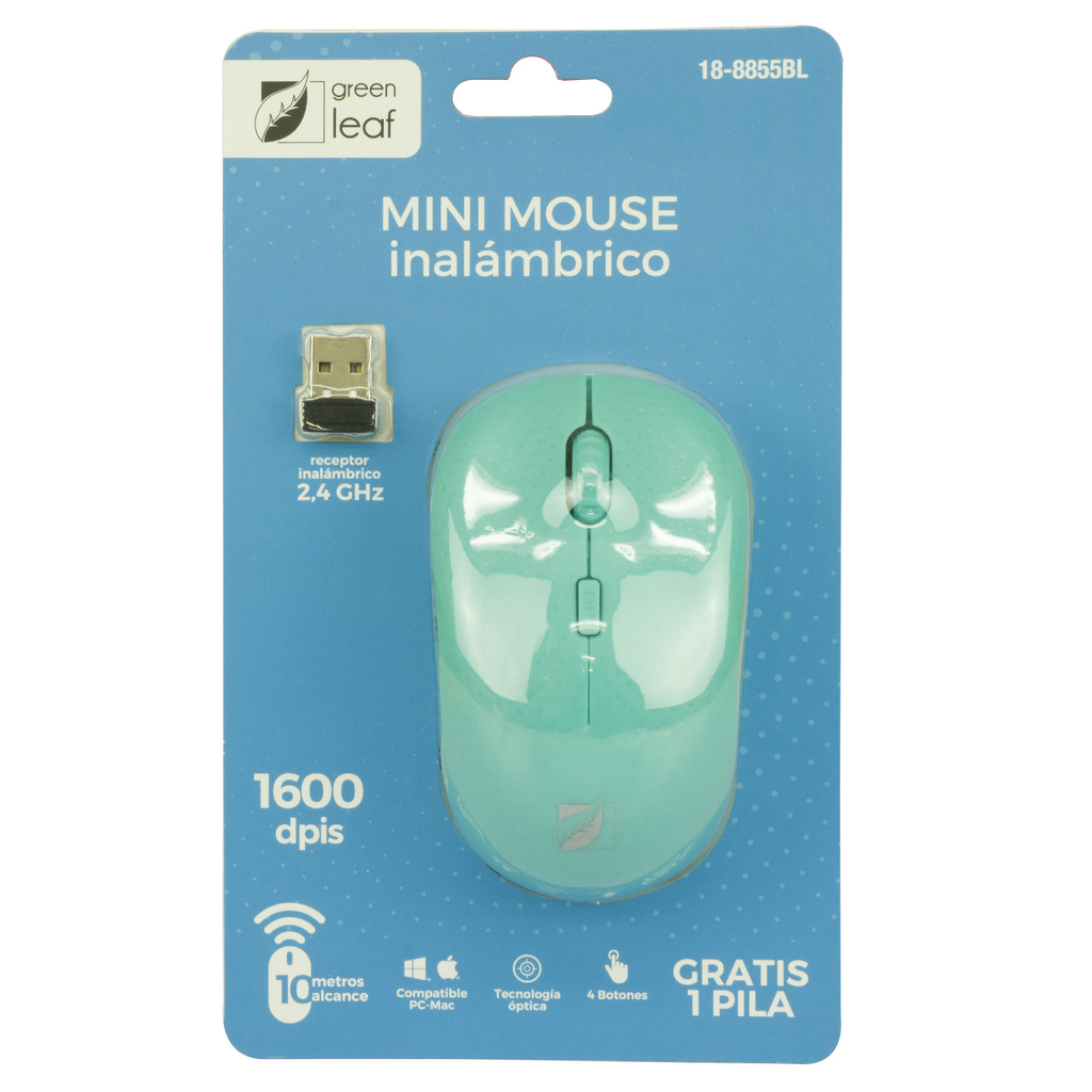 Green Leaf 18 8855 Bl Mouse Inalambrico Azul