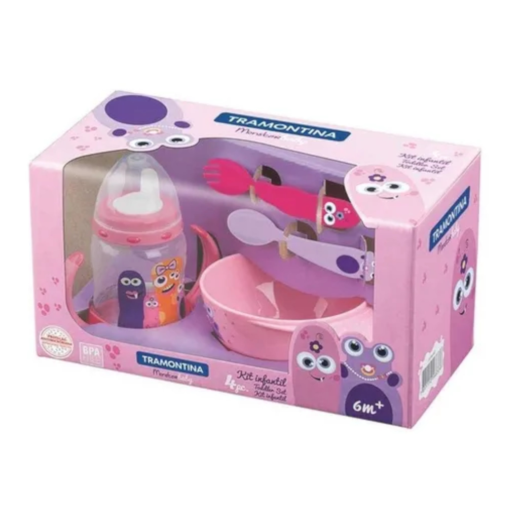 Juego de Mesa para Bebé Monsterbaby Rosa 4 piezas