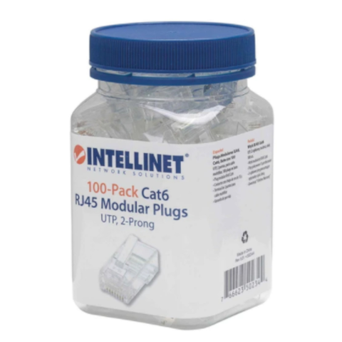 Plug Rj45 Cat6 Multifilar Utp Bote 100 Pzas Oro 15-Micras