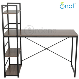 Onof Mdo 01 Escritorio Minimalista Roble Oscuro Negro