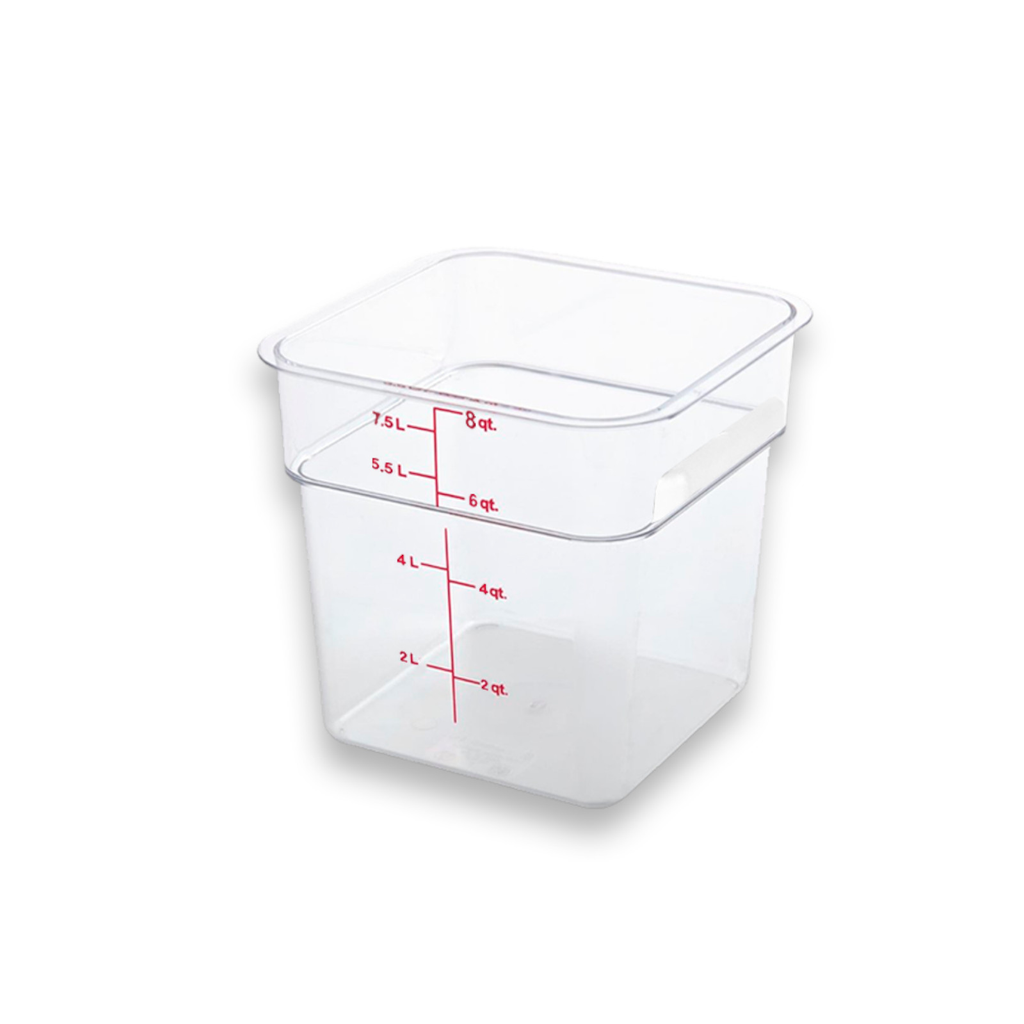 Recipiente De Policarbonato Graduado Cuadrado, 18qt, 24 Pzas