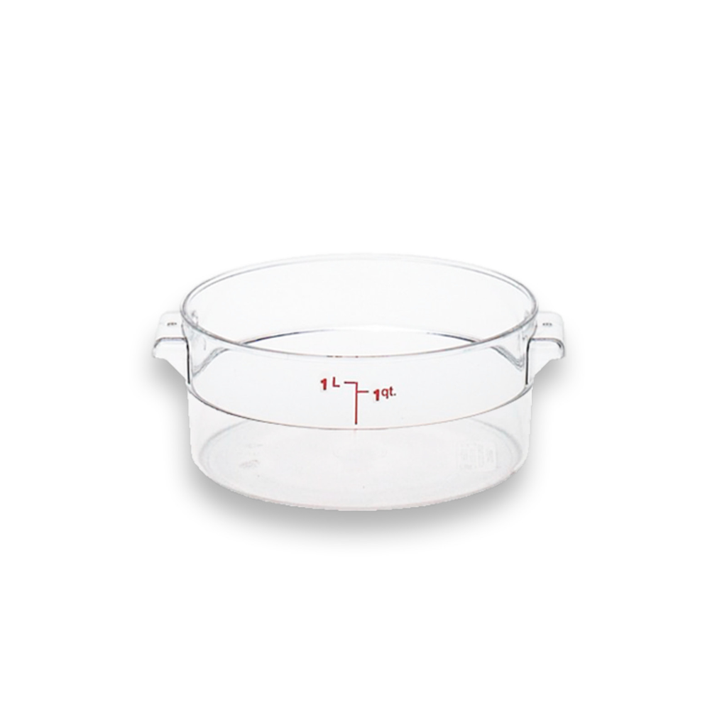 Recipiente De Policarbonato Graduado Redondo, 1 Qt, 48 Pzas