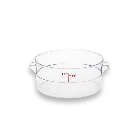 Recipiente De Policarbonato Graduado Redondo, 1 Qt, 48 Pzas