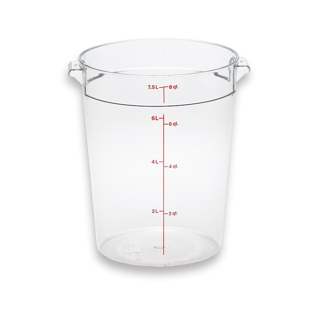 Recipiente De Policarbonato Graduado Redondo, 8 Qt 12 Pzas