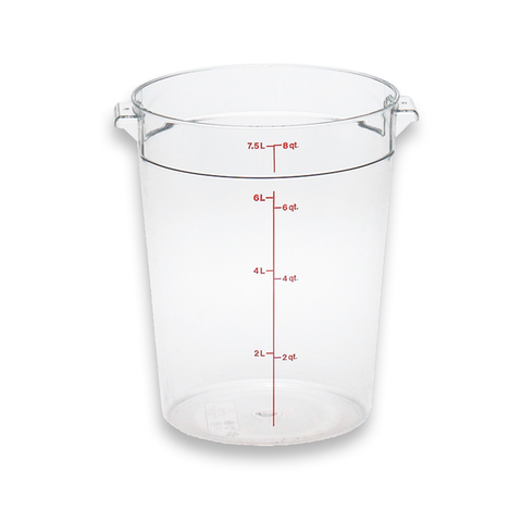 Recipiente De Policarbonato Graduado Redondo, 8 Qt 12 Pzas
