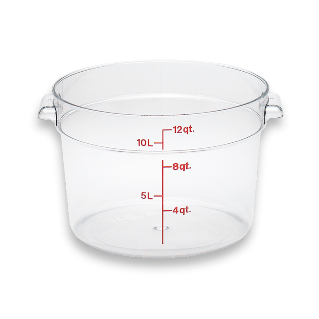 Recipiente De Policarbonato Graduado Redondo, 12 Qt, 12 Pzas