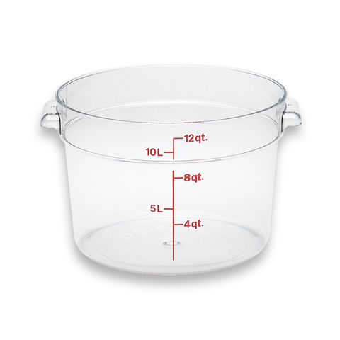 Recipiente De Policarbonato Graduado Redondo, 12 Qt, 12 Pzas