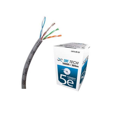 Sbetech Sbeutpc5ecugy - Cable Utp Cat5e/ Caja De 305 Metros/ Cobre/ Color Gris