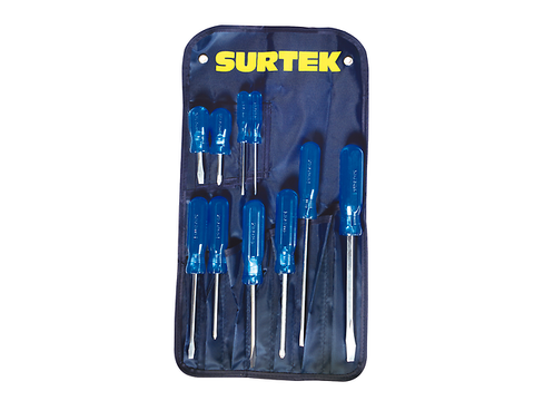 Surtek D02 P Juego De 10 Desarmadores Azules Combinado - ordena-com.myshopify.com