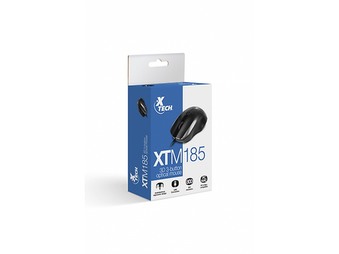 Xtech Xtm 185 Mouse óptico , Alámbrico, Usb, 800 Dpi, Negro - ordena-com.myshopify.com