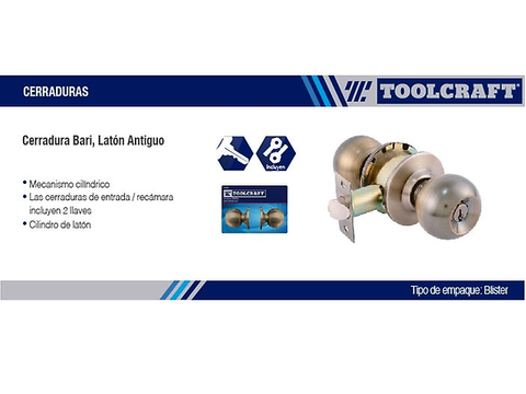 Toolcraft TC2167 Cerradura de Pomo Bari Baño Laton Antiguo - ordena-com.myshopify.com