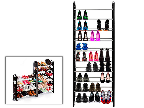 Organizador De Zapatos Tipo Torre 10 Niveles Color Negro - ordena-com.myshopify.com