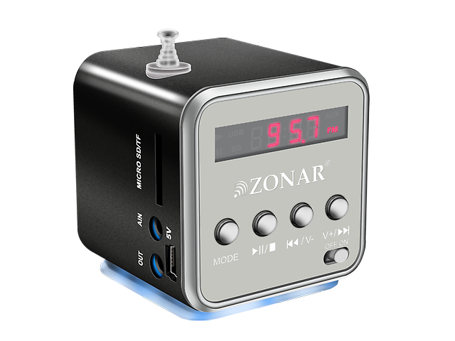 Zonar Kube Bm501 Mini Bocina Mp3 Radio Fm Negro - ordena-com.myshopify.com