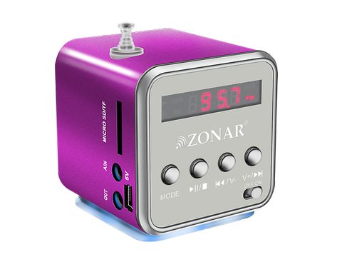 Zonar Kube Bm501 Mini Bocina Mp3 Radio Fm Rosa - ordena-com.myshopify.com