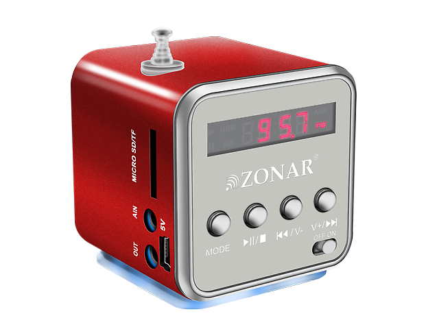 Zonar Kube Bm501 Mini Bocina Mp3 Radio Fm Rojo - ordena-com.myshopify.com