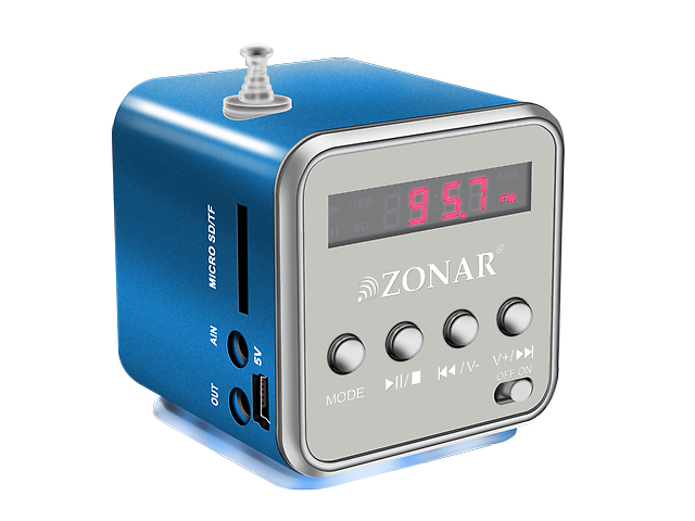 Zonar Kube Bm501 Mini Bocina Mp3 Radio Fm Azul - ordena-com.myshopify.com
