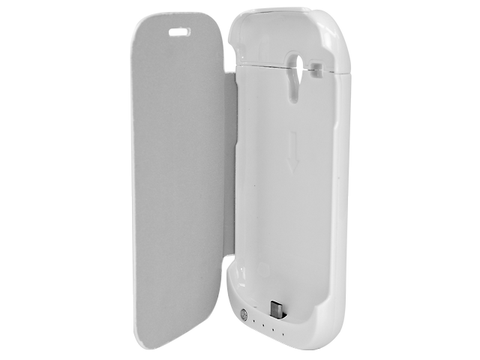 Funda Flip Cover Con Bateria Rec. Samsung Galaxy S3 Mini Blanca - ordena-com.myshopify.com