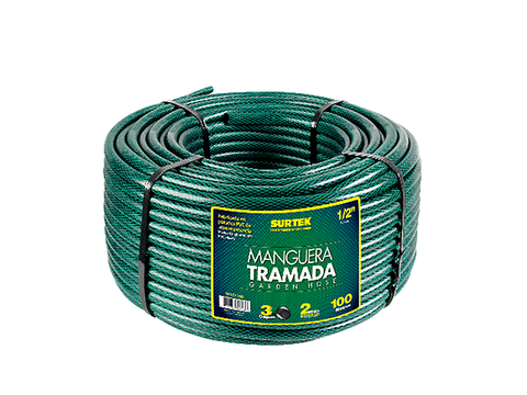 Surtek M58 T100 Manguera Tramada Verde 5/8 Rollo 100m - ordena-com.myshopify.com