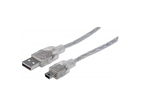 Manhattan 333412 Cable Usbv2.0 A Mini B 1.8m Plata - ordena-com.myshopify.com