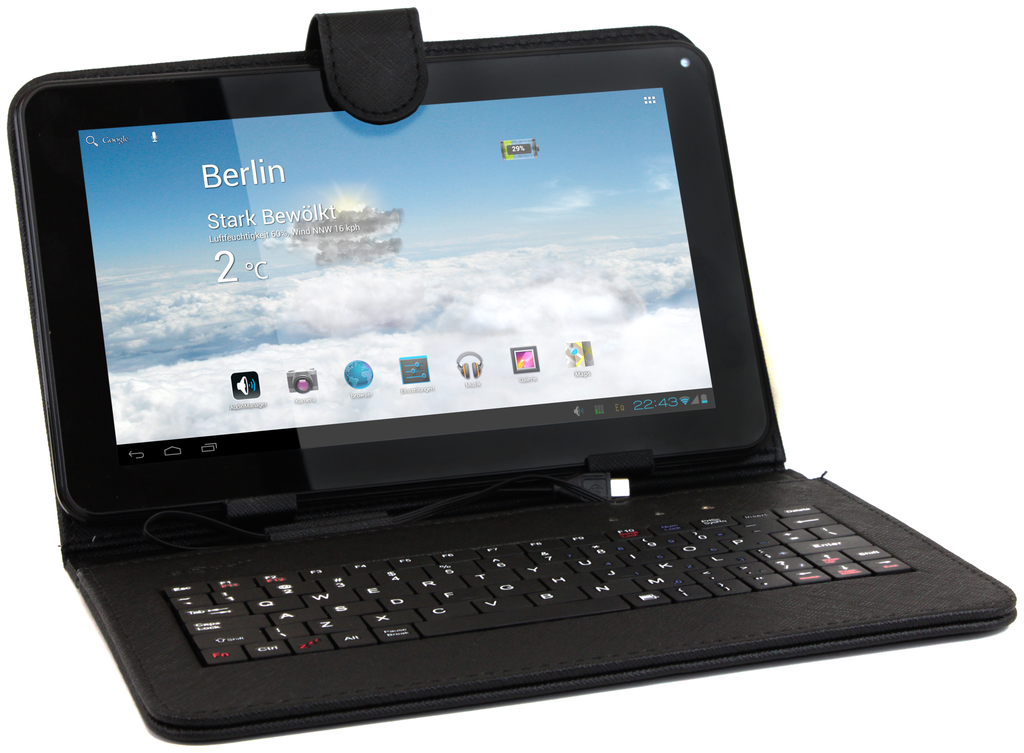 QFX KB-107 Teclado y Funda para Tablet Android de 7 - Negro