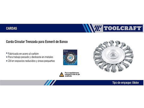 Toolcraft Tc1284 Carda Circular Trenzada 6plg Esmeril Calibre 0.35 - ordena-com.myshopify.com