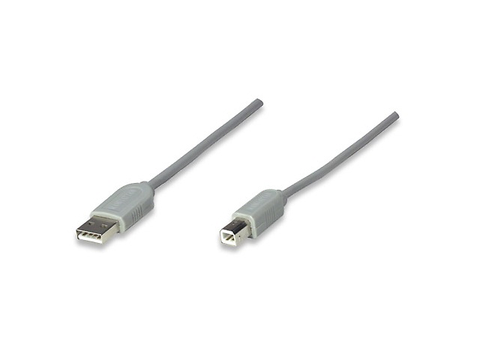 Manhattan 317856 Cable Para Impresora A Macho / B Macho, 1.8 M, Gris - ordena-com.myshopify.com