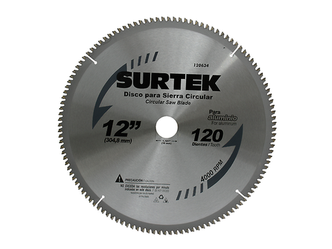 Surtek 120634 Disco Para Sierra Circular De 12 In X 120 Dientes Para Aluminio - ordena-com.myshopify.com