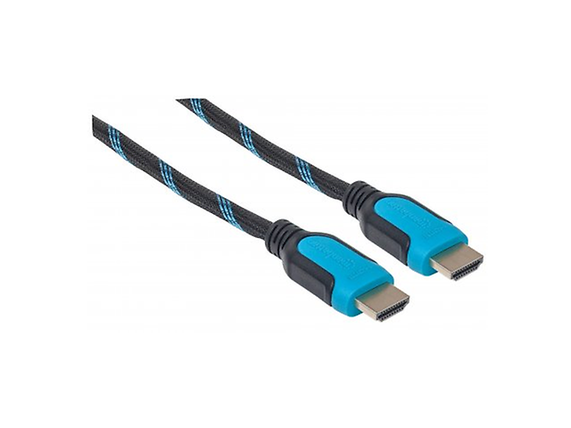 Manhattan 354806 Cable Hdmi 2.0 Textil M M 2 M Negro/Blanco - ordena-com.myshopify.com