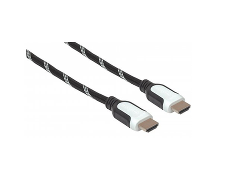 Manhattan 354776 Cable Hdmi 2.0 Textil M M 2 M Negro/Blanco - ordena-com.myshopify.com