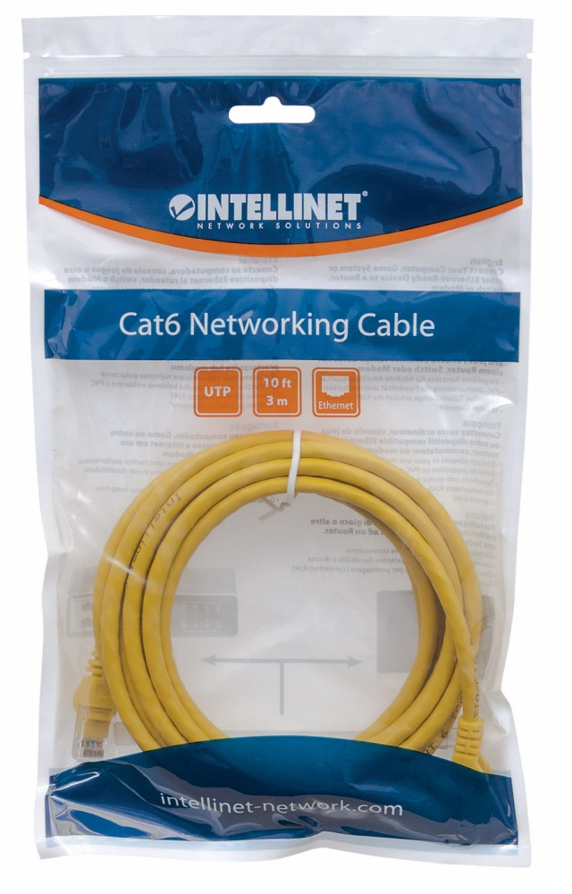 Intellinet Cable Patch Cat 6 50cm, 1.5f, Amarillo