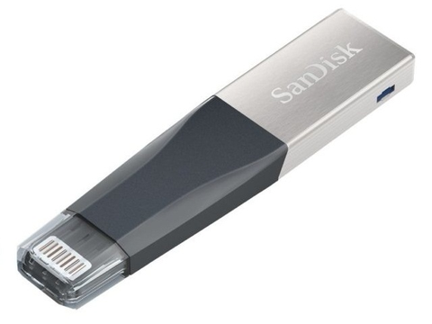 San Disk I Xpand  Memoria Usb Mini, 128 Gb, Usb 3.0/Lightning, Gris/Plata - ordena-com.myshopify.com